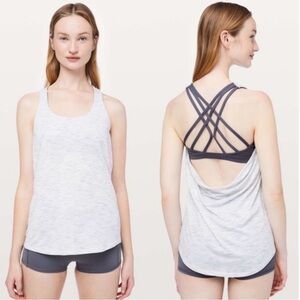 Lululemon Athletica Gray Strappy Back Tank Top - like new - size 6